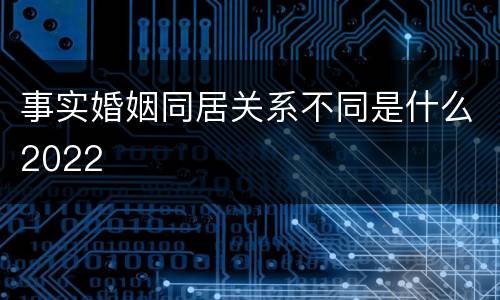 事实婚姻同居关系不同是什么2022