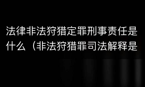 法律非法狩猎定罪刑事责任是什么（非法狩猎罪司法解释是什么）