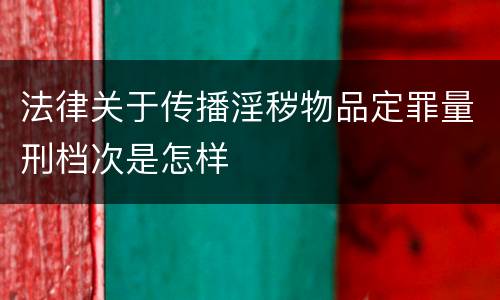 法律关于传播淫秽物品定罪量刑档次是怎样