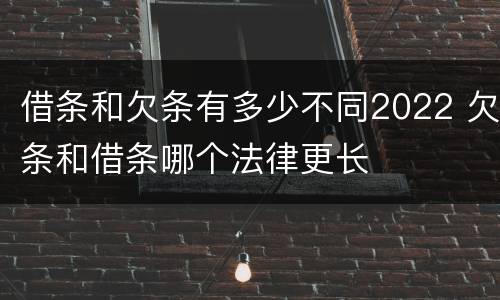借条和欠条有多少不同2022 欠条和借条哪个法律更长