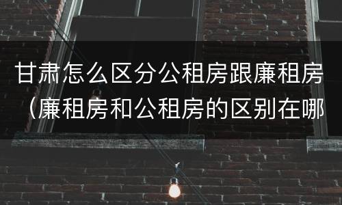 甘肃怎么区分公租房跟廉租房（廉租房和公租房的区别在哪里）