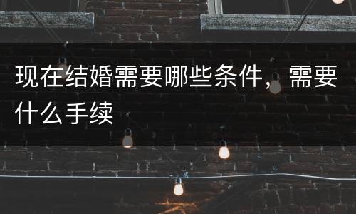 现在结婚需要哪些条件，需要什么手续