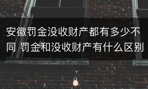 安徽罚金没收财产都有多少不同 罚金和没收财产有什么区别