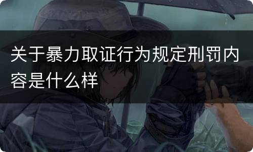 关于暴力取证行为规定刑罚内容是什么样
