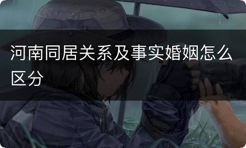 河南同居关系及事实婚姻怎么区分