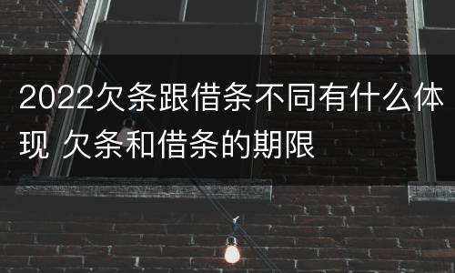 2022欠条跟借条不同有什么体现 欠条和借条的期限