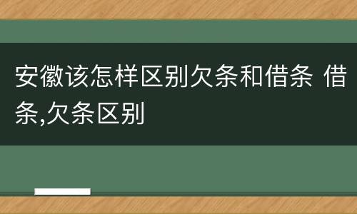 安徽该怎样区别欠条和借条 借条,欠条区别