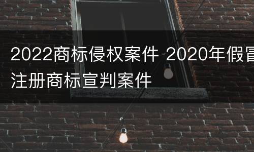 2022商标侵权案件 2020年假冒注册商标宣判案件