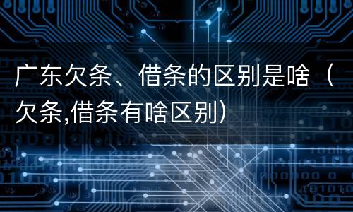 广东欠条、借条的区别是啥（欠条,借条有啥区别）