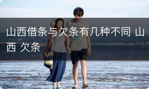 山西借条与欠条有几种不同 山西 欠条