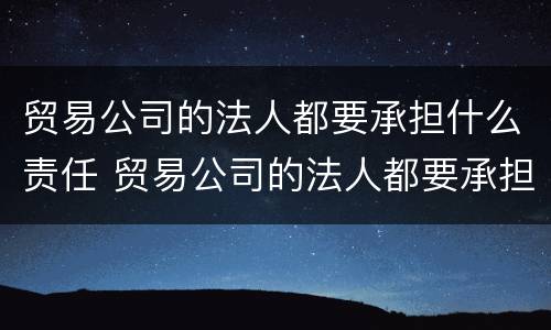贸易公司的法人都要承担什么责任 贸易公司的法人都要承担什么责任和义务