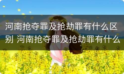 河南抢夺罪及抢劫罪有什么区别 河南抢夺罪及抢劫罪有什么区别呢