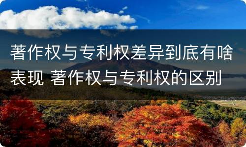 著作权与专利权差异到底有啥表现 著作权与专利权的区别