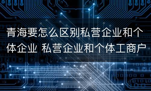 青海要怎么区别私营企业和个体企业 私营企业和个体工商户的区别哪些?