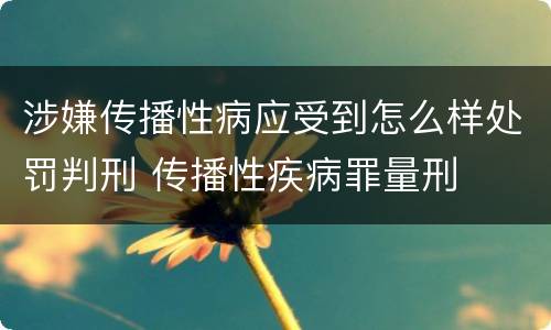 涉嫌传播性病应受到怎么样处罚判刑 传播性疾病罪量刑