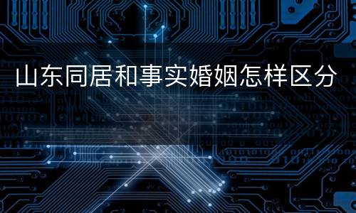 山东同居和事实婚姻怎样区分