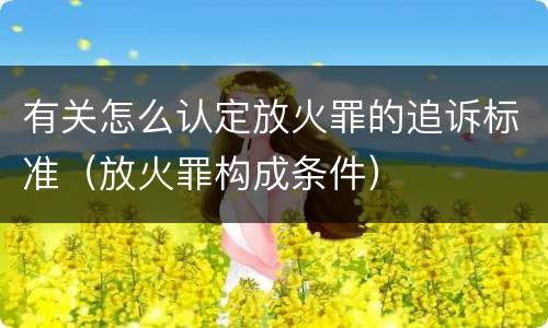有关怎么认定放火罪的追诉标准（放火罪构成条件）