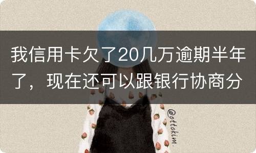 我信用卡欠了20几万逾期半年了，现在还可以跟银行协商分期还款吗吗