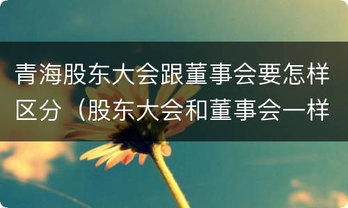青海股东大会跟董事会要怎样区分（股东大会和董事会一样吗）
