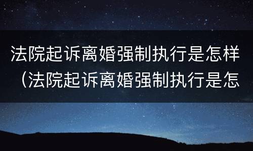 法院起诉离婚强制执行是怎样（法院起诉离婚强制执行是怎样的流程）