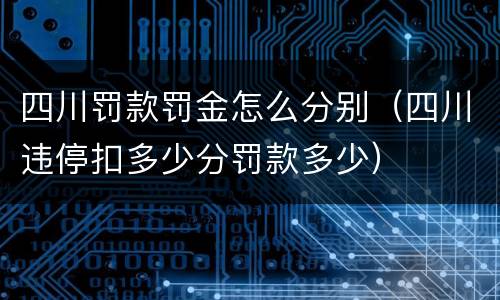 四川罚款罚金怎么分别（四川违停扣多少分罚款多少）