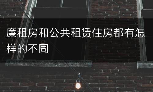 廉租房和公共租赁住房都有怎样的不同