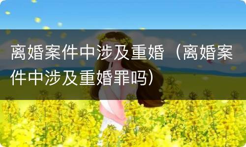 离婚案件中涉及重婚（离婚案件中涉及重婚罪吗）