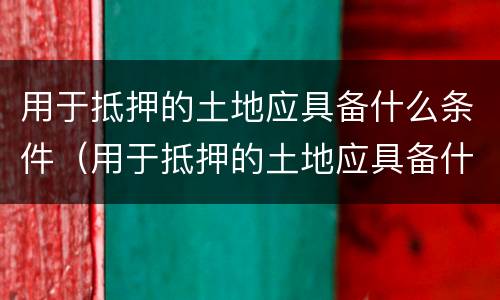 用于抵押的土地应具备什么条件（用于抵押的土地应具备什么条件呢）