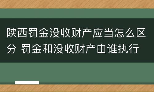 陕西罚金没收财产应当怎么区分 罚金和没收财产由谁执行