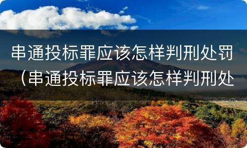 串通投标罪应该怎样判刑处罚（串通投标罪应该怎样判刑处罚案例）