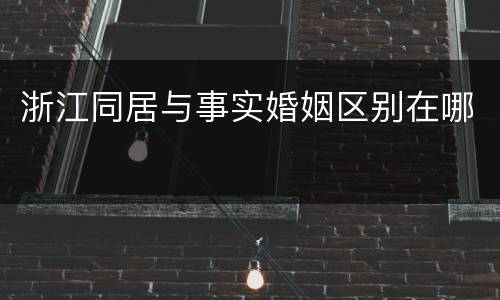 浙江同居与事实婚姻区别在哪