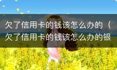 欠了信用卡的钱该怎么办的（欠了信用卡的钱该怎么办的银行卡）