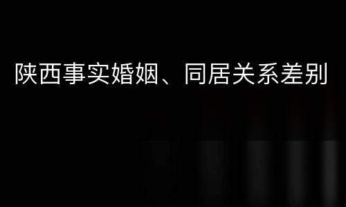 陕西事实婚姻、同居关系差别