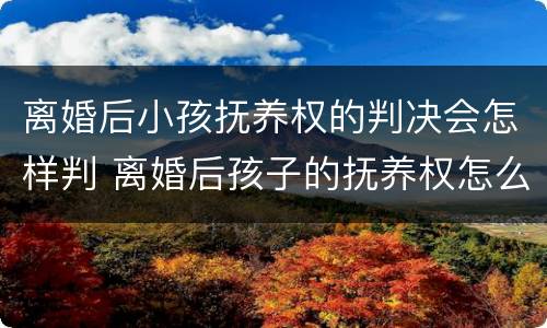 离婚后小孩抚养权的判决会怎样判 离婚后孩子的抚养权怎么判
