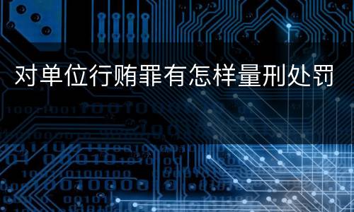 对单位行贿罪有怎样量刑处罚