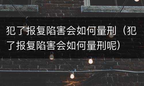 犯了报复陷害会如何量刑（犯了报复陷害会如何量刑呢）
