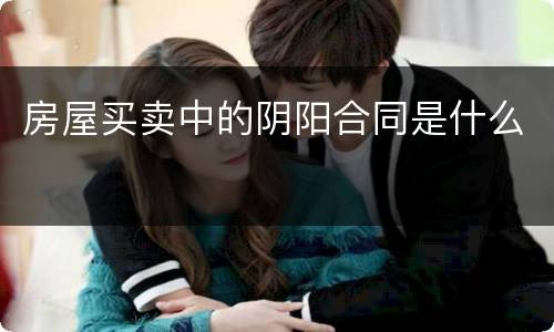 房屋买卖中的阴阳合同是什么