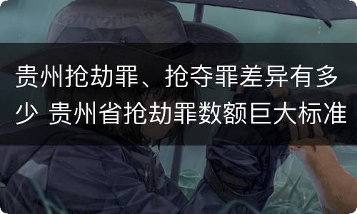 贵州抢劫罪、抢夺罪差异有多少 贵州省抢劫罪数额巨大标准