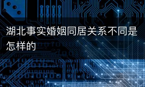 湖北事实婚姻同居关系不同是怎样的