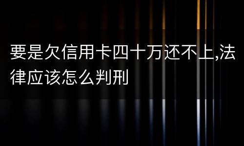 要是欠信用卡四十万还不上,法律应该怎么判刑