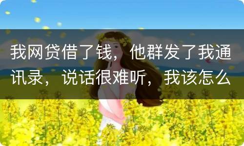 我网贷借了钱，他群发了我通讯录，说话很难听，我该怎么办