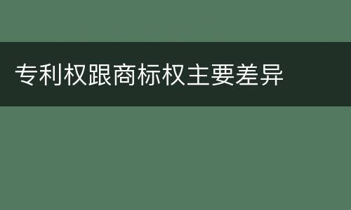 专利权跟商标权主要差异