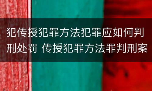 犯传授犯罪方法犯罪应如何判刑处罚 传授犯罪方法罪判刑案例