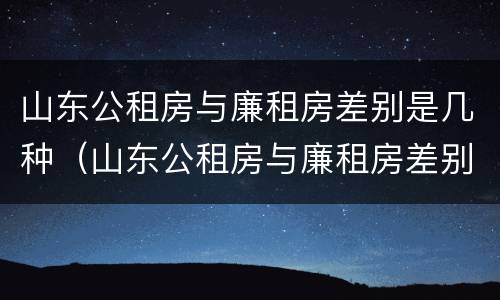 山东公租房与廉租房差别是几种（山东公租房与廉租房差别是几种吗）