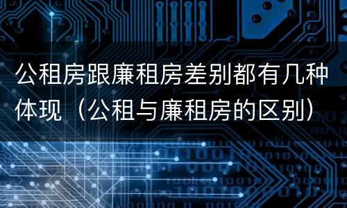 公租房跟廉租房差别都有几种体现（公租与廉租房的区别）