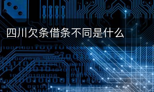 四川欠条借条不同是什么