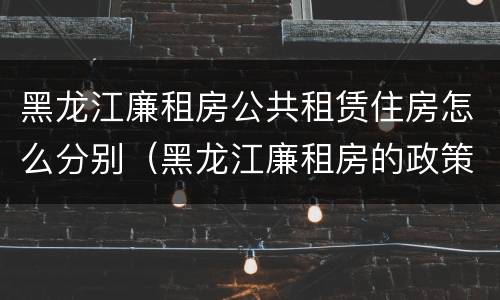 黑龙江廉租房公共租赁住房怎么分别（黑龙江廉租房的政策）