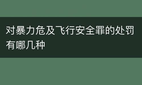 对暴力危及飞行安全罪的处罚有哪几种