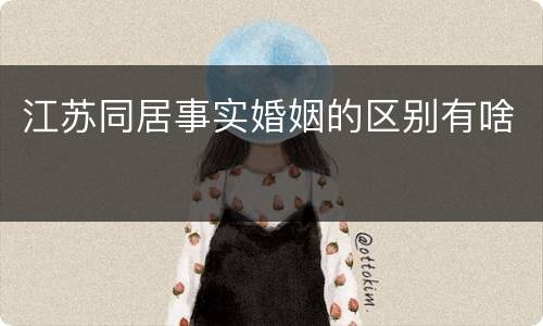 江苏同居事实婚姻的区别有啥