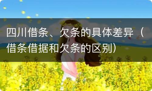 四川借条、欠条的具体差异（借条借据和欠条的区别）